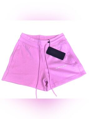 Alphalete Women's Pink Drawstring Athletic Cotton Shorts